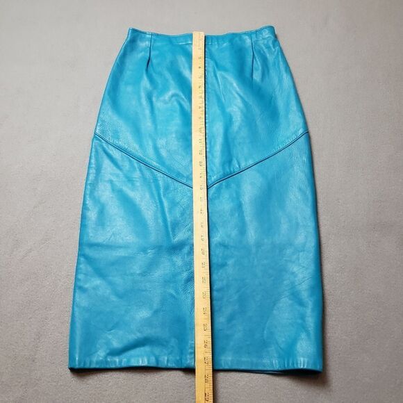 VINTAGE 80s Leather Skirt - Picture 11 of 12